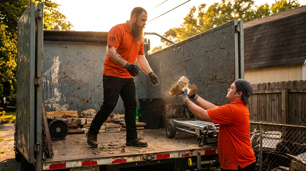 Burr Hauling crew ready for a junk removal and hauling job in Jefferson, WI